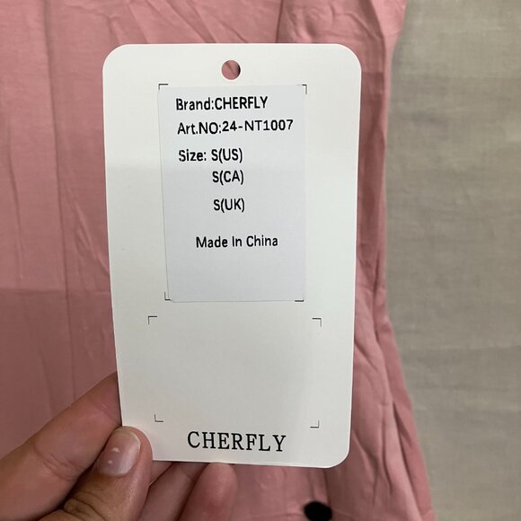 Cherfly Women's Small Peach Pink V-Neck Sleeveless Wide Leg Elegant Jumpsuits - Picture 10 of 16